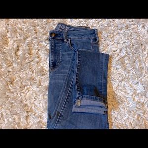 American Eagle Blue Hi Rise Jeggings